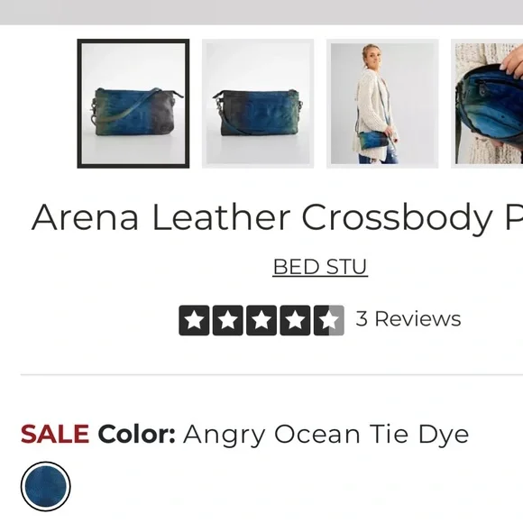 BED|STU Arena Leather Blue and Green Crossbody Bag - Picture 5 of 5